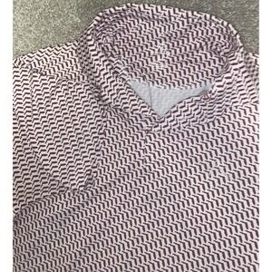 Rhoback Polo Shirt Mens Large Red White Florida State Logo Geometric Golf Preppy